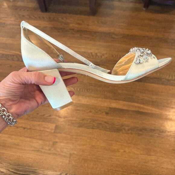 Badgley Mischka Tempest Embellished Block Heel Sandal-NWT, Size 8 - Picture 4 of 6